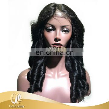 16" natural wave virgin brazilian extension unprocessed human lace wigs