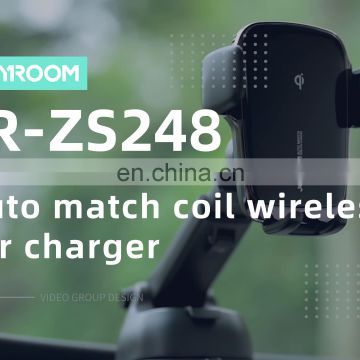 JOYROOM FCC CE ROHS Wireless15W QI Fast Charging Car Charger Holder Cell Phone Charger Holder Mount