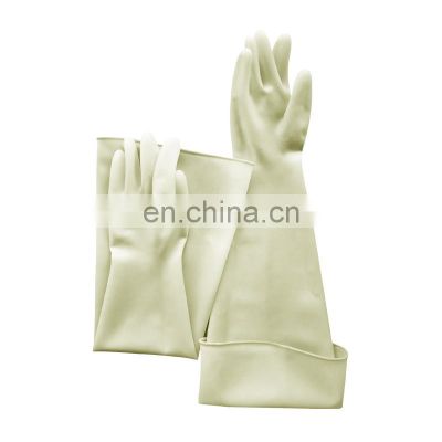 70cm long cuff Dry Box Custom industrial Latex Gloves Black White Rubber not powder free  Powdered, Micro-powder