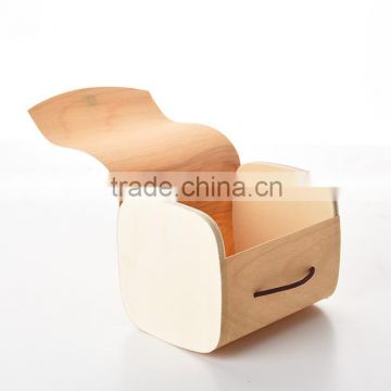 Luxury hot sale natural color finish wooden tea box
