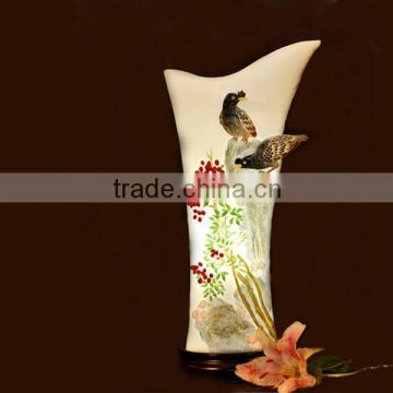 Birds antique vase Porcelain Lamp