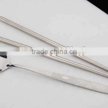 Stainless steel chopsticks and spoon