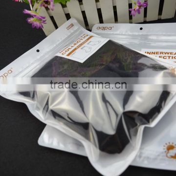 clear plastic clothes packaging bags , printed plastic die cut handle zipper bag