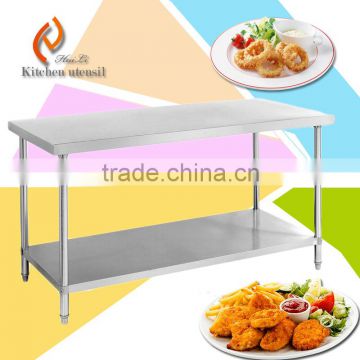 Portable 2 ties commercial industrial handmade stainless steel kitchen work table workbench separated assembled