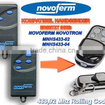 NOVOFERM NOVOTRON MNHS433-02/MNHS433-04 compatible remote control replacement 433,92mhz Rolling code