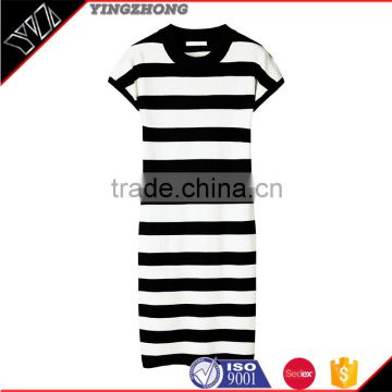 Black and white stripes in the summer of 2016 the new han edition cultivate one's morality short sleeve dress
