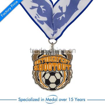 Supply custom made enamel soccer medal