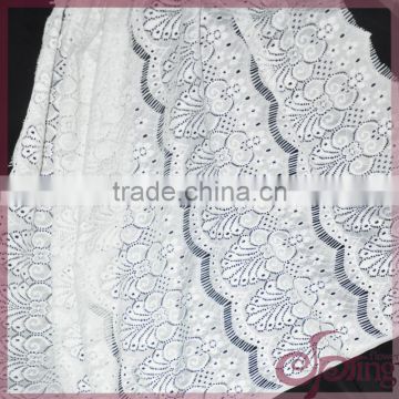 White flower water soluble french lace, fashion eyelash lace fabric for dress