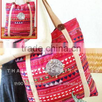 Large Embroidered HMONG Hill Tribe Tote Handmade Big Bag