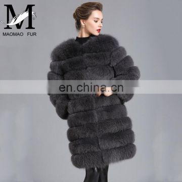Genuine Fluffy Women Genuine Natural Fox Fur New Design Coat Korean Ladies