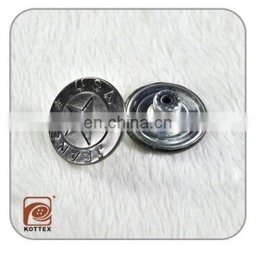 High quality star embossed weatern metal button for garment