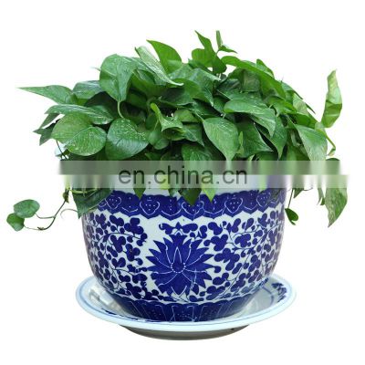 7 different sizes SET jingdezhen blue and white ceramic garden flower plant pots wholesale