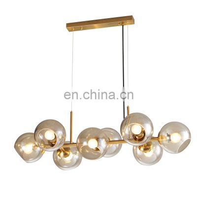 Gold LED Decor Hanging Lamp Modern Creative 8 Heads Magic Bean Pendant Lights