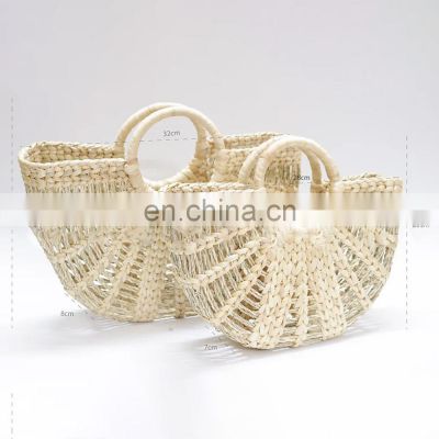 New design Women's water hyacinth handbag, Basket bag Tote Bag Shopping Bag Wholesale