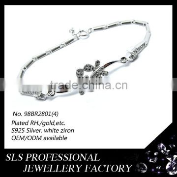 Free To Fly for dragonfly jewelry bracelet for freedom girls fashion 925 silver bracelets with CZ aaa micro paved