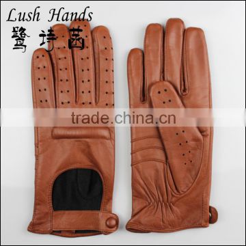 New 2016 fashion men brown wholesale leather belt driver leather gloves with pores