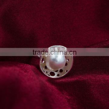 china wholesale brand design .925 sterling silver jewelry pearl ring
