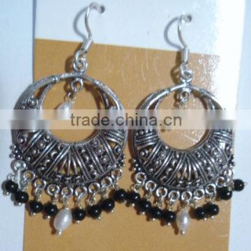 Black onyx & Pearl Gemstone Earrings