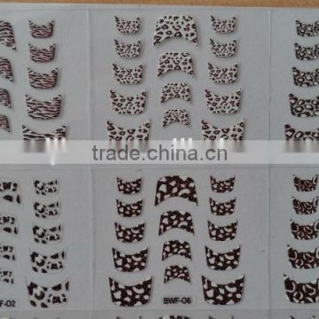 12 tips nail art stickers checkerboard black and white color Nail Accessories/ high quality products made in china