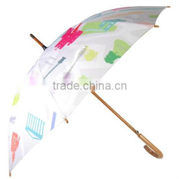 Advertising sun protection wooden straight umbrella parts handle