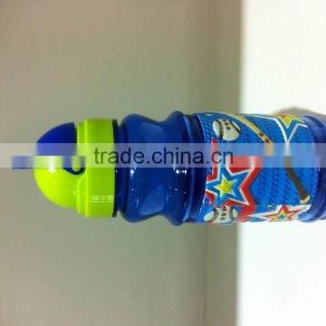 2016 Promotional new design dome lid custom PVC figure kids bottle with straw 350ml