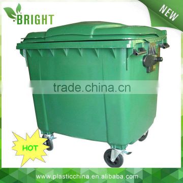 HOT outdoor 1100 liter garbage bin plastic with lid
