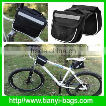 Practical multifunctional bicycle frame bag double saddle bag