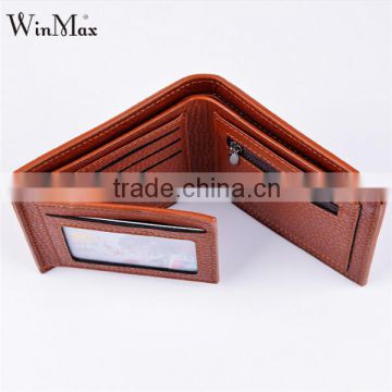 Business Card Holders Man Leather Wallet Short Coin and Cash Male Purse