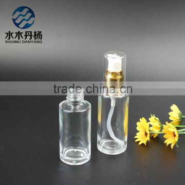 50ml luxury airless cosmetic glass lotion bottle with pump sprayer