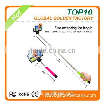 Customized colorful bluetooth selfie stick with logo, OEM selfie-stick acceptable