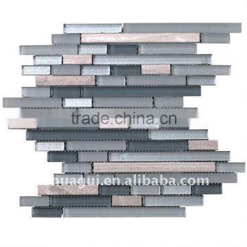HG-CDT009 Good price grey and silver glass mosaic tiles