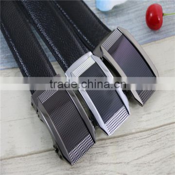 3.5cm top sell black cow hide leather formal ratchet automatic belt for men