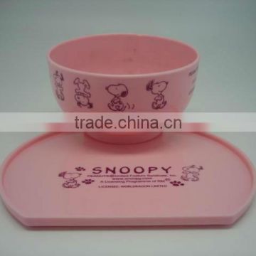 Plastic baby salad bowl with lid