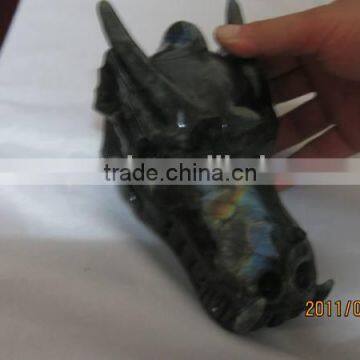 wholesale Nature charming labradorite dragon skull