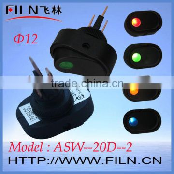 New style ASW-20D-2 rocker switch with light indicator 12V 30A From factory