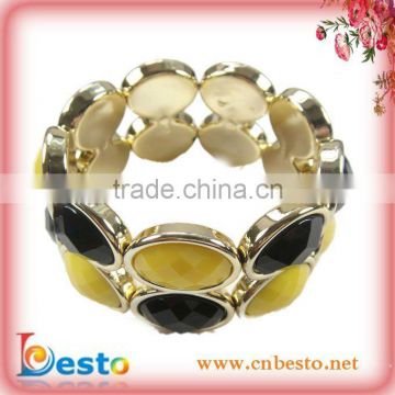 J0001 Lady fashion elastic gold acrylic rhinestone bracelet for any occasion