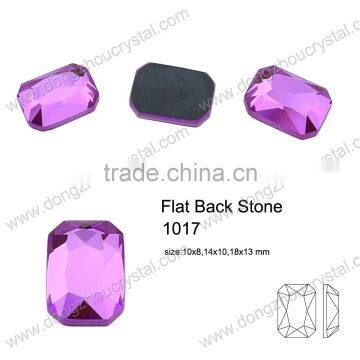 Decorative octagon flat cut glass stones for fancy jewelry accessories