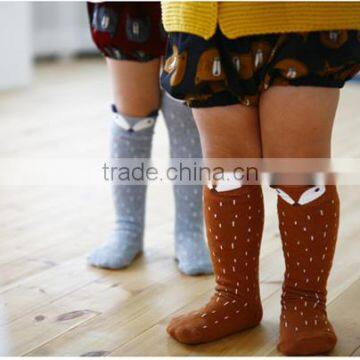 wholesale soft anti-slip toddler knee high fox scoks