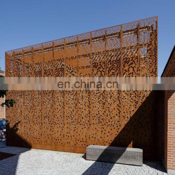 Perforated corten steel wall cladding sheet