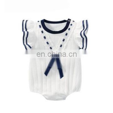 2020 summer new baby girl short-sleeved crawl suit newborn jumpsuit cotton baby triangle crawl