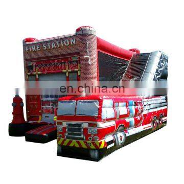 Fire Truck Inflatable Bounce House Commercial Inflatable Large Bouncy Castles For Sale