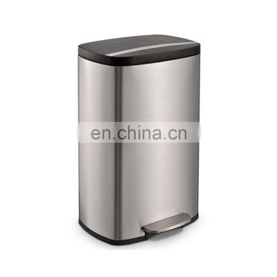 Top selling 5L 30L 50L stainless steel trash can soft closed strong foot pedal waste bin special design cover pedal bin