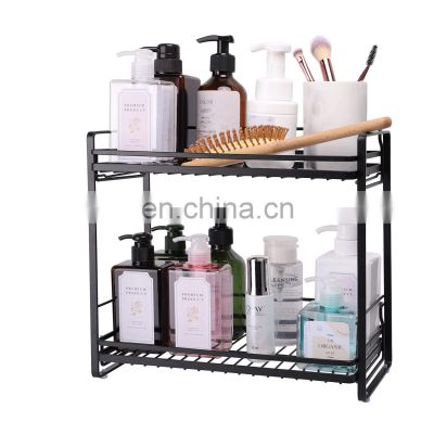2-Tier Bathroom Countertop Organizer - Detachable Standing Rack Bathroom Storage Shelf Cosmetic Holder Vanity Tray