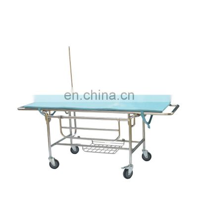 HC-M019 Medical Bed Stainless steel ambulance emergency Stretcher with Four Castors for hospital