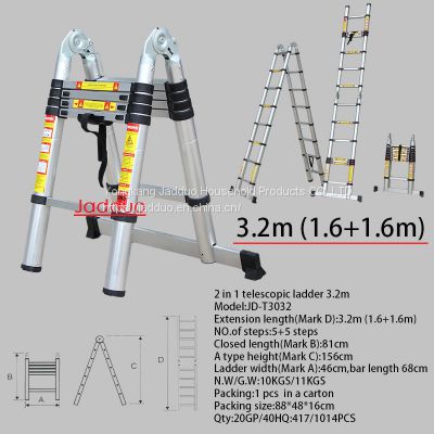2 IN 1 Multipurpose Telescopic Ladder