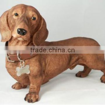 Brown Dachshund Dog Statue Figurine