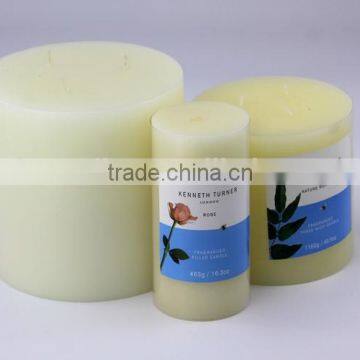 Large white tall pillar candles