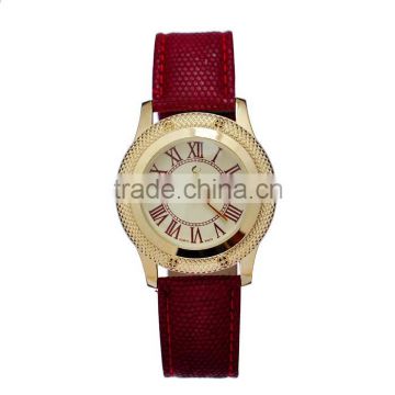 Classic Women Watch with Roman Number Stylish Snake Skin Leather Wristwatch
