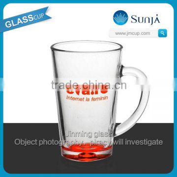 SH224 Colorful series beverage glass mug drinking glass cup with handle