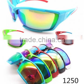 Wholesale Colorful Custom Mirror Lens Racing Sports Sunglasses 2015